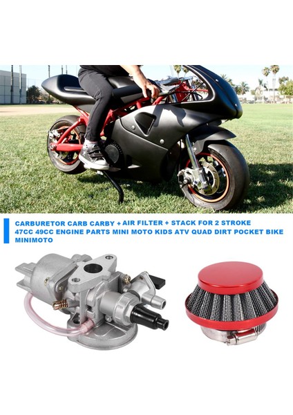 2 Zamanlı 47CC 49CC Kırmızı Motorlar Için 42MM Hava Filtresi + Karbüratör Kiti (Yurt Dışından) fırsatları
