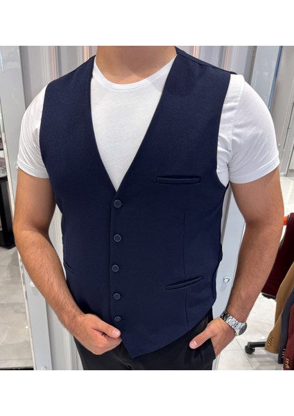 Erkek V Yaka Slim Fit Full Kumaş Yelek fiyatları