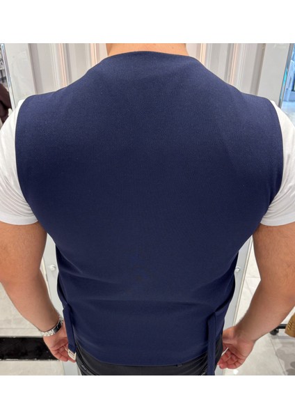 Erkek V Yaka Slim Fit Full Kumaş Yelek modelleri