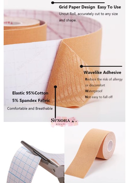 Göğüs Bandı Şekillendirici ve Dikleştirici Bant Ten Rengi 5x5 Metre Meme Dikleştirici Sabitleştirici modelleri