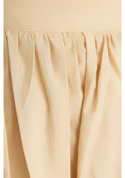 Kadın Mini Şortlu Balon Etek Bej Doğal indirimleri