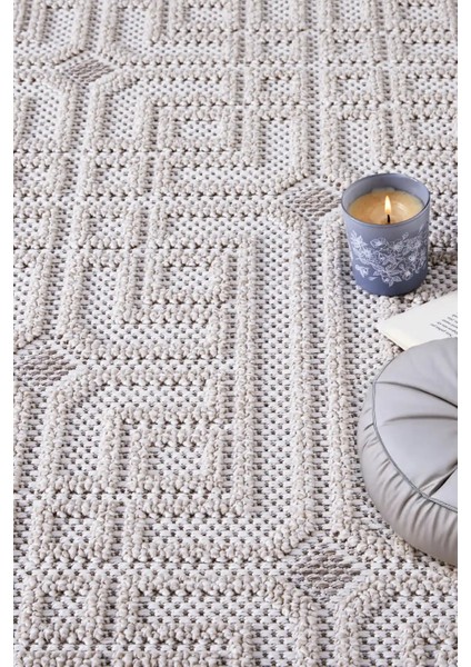 Valverde Krem ve Bej Renkli Dekoratif Model Yumuşak Bukle Sisal ve Püsküllü Makine Dokuma Halı indirimleri