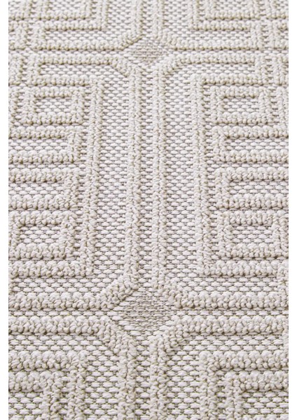 Valverde Krem ve Bej Renkli Dekoratif Model Yumuşak Bukle Sisal ve Püsküllü Makine Dokuma Halı
