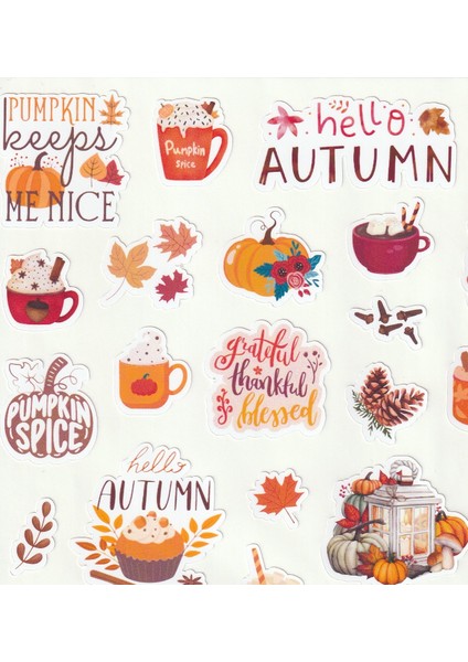 Hello Autumn Sonbahar Sticker Seti Happy Thanksgiving Sticker Hello Fall Çıkartma Etiket NSTI0084 fiyatları