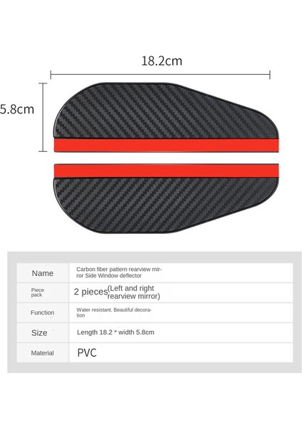 Adet Rainbrow Kalınlaştırılmış Karbon Fiber Dokulu Dikiz Aynası (Yurt Dışından) indirimleri