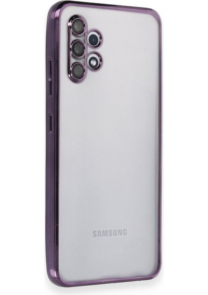 Samsung Galaxy A32 Kılıf Kamera Lens Korumalı Razer Lens Silikon Kapak - Mor