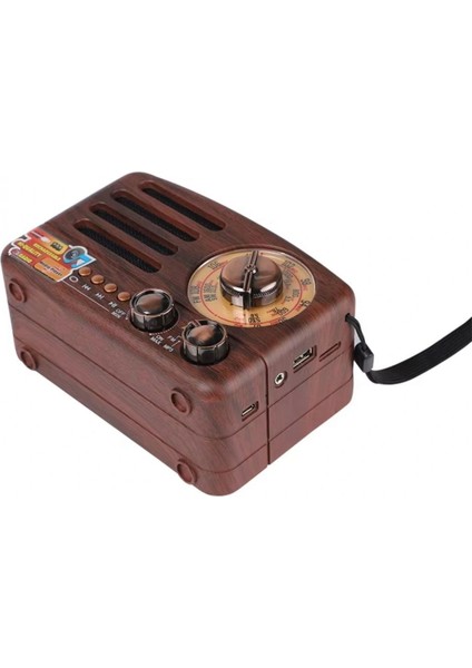 Küçük Boy Retro, Nostaljik, Ahşap Tasarım Bluetooth Hoparlörlü, Şarjlı, Taşınabilir Büyük Döndürülebilen Düğmeli FM/AM Destekli Radyo NS3380 (4887) modelleri