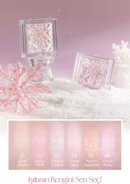 Mikro Inci Tanecikleriyle Yoğun Işıltı Sağlayan Highlighter Clıo Prism Highlighter 04 Grace Opal