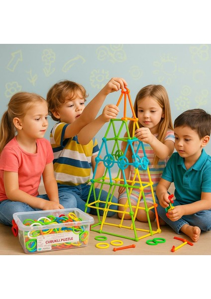 Puzzle Blocks Çubuklu Kutulu Puzzle Zeka Oyunları Orta Boy 450GR
