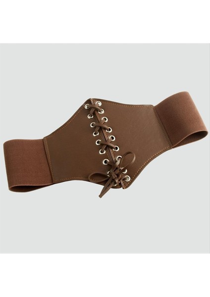 Nrzsnt Örgülü Çıtçıtlı Lastikli Kemer-Kahverengi fırsatları