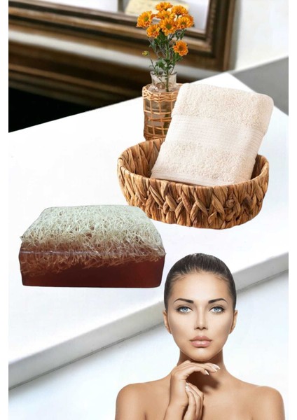 2li Set %100 Doğal Kabak Lifli Kahve Sabun El Yüz Kurulama Havlu fırsatları