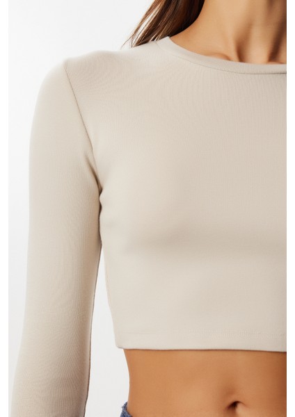 Basic Crop Modal Bluz LUB0260 Taş fırsatları