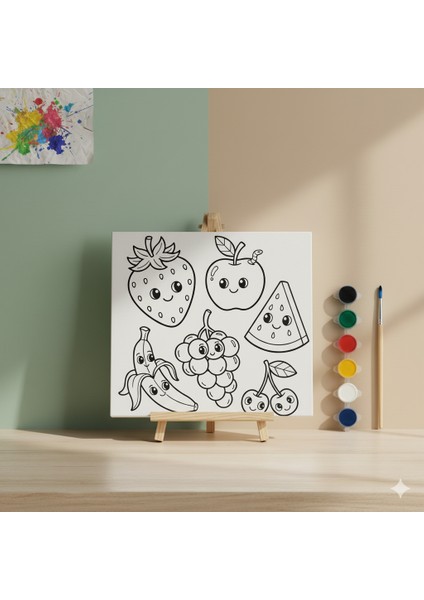 Çocuklar Için Eğitici ve Eğlenceli Sevimli Meyveler Boyama Seti fiyatları