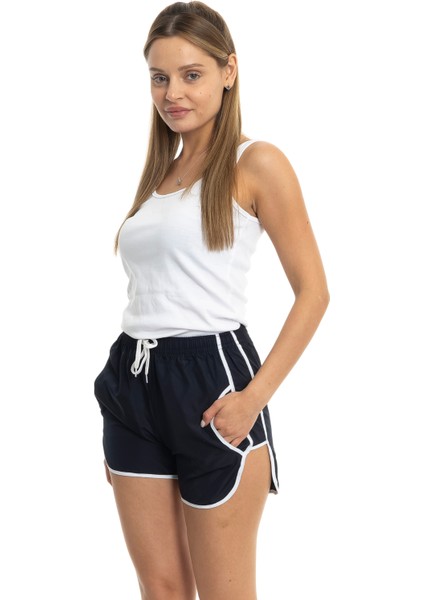 Kadın Deniz Şortu İki Cepli Büyük Beden Mayo Regular Fit