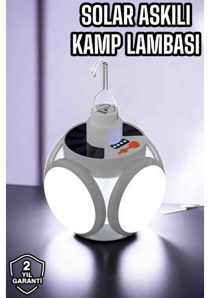 Nrzsnt Güneş Enerjili Solar Aydınlatma Kamp Çadır Lambası Şarjlı Ampül LED Şarjlı El Feneri Işıldak