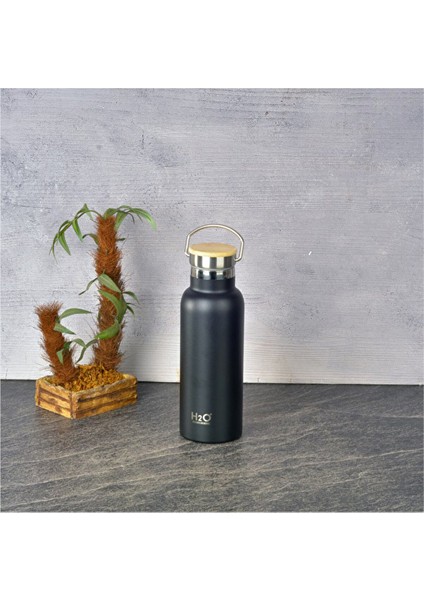 Termos Bambu Kapak Siyah 500CC