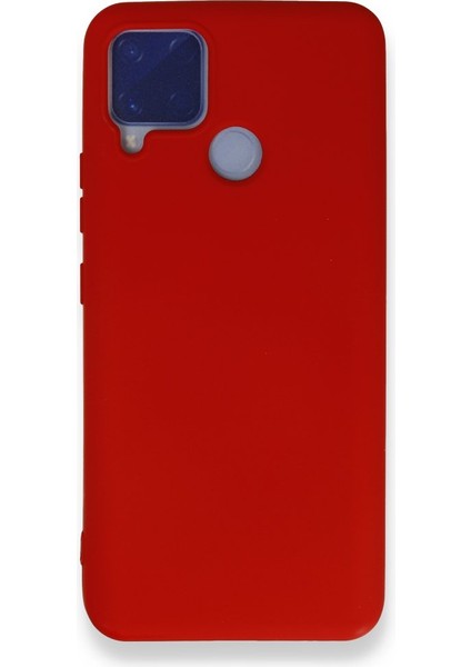Realme C15 Kılıf Içi Kadife Kaplı Nano Silikon Kapak - Kırmızı