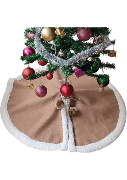 , Yılbaşı Çam Ağacı Altı Örtüsü, Çam Ağacı Ayak Halısı Örtüsü, Sütlü Kahve Renk, 70 cm indirimleri