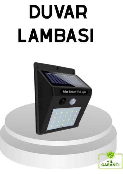 20 LED Güneş Paneli Aydınlatma – Fotoselli ve Hareket Algılamalı Dış Mekan Duvar Lambası