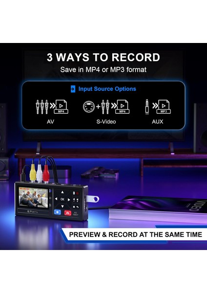 Vhs To Dijital Dönüştürücü – 1080P Video Dönüştürücü, LCD Ekranlı, Uzaktan Kumandalı, Usb/sd Kayıt, Vcr DVD Hi8 Minidv Destekli fiyatları