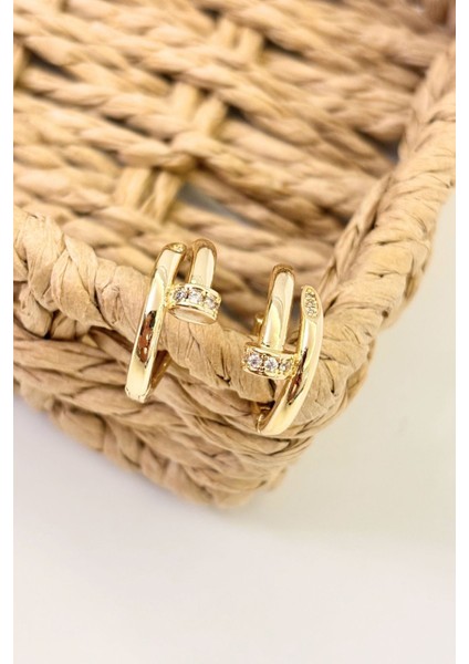 Solaire No:1 Altın Kaplama Küpe