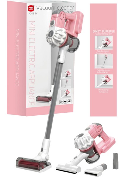 Pilli Sesli Vakumlu Dikey Elektrik Süpürgesi Çekme Özellikli-Toz Köpük Aparatı Hediyeli