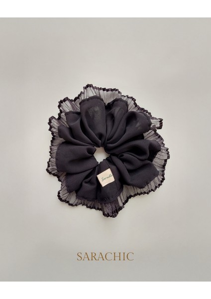 Siyah Dantel Scrunchie