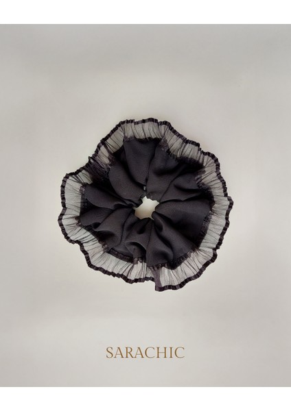 Siyah Dantel Scrunchie modelleri