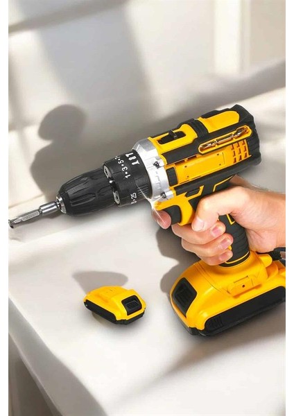 Ds-Derin Metal Dişli 24W Akülü Matkap -Çift Bataryalı ve LED Çalışma Işığı ile Tam Set modelleri