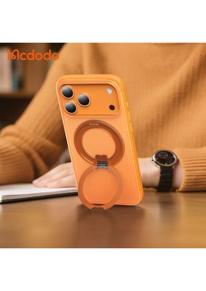 PC-1875 iPhone 17 Pro Max Için Kamera Düğmeli Obase Manyetik 360° Halka Standlı Kılıf fiyatları