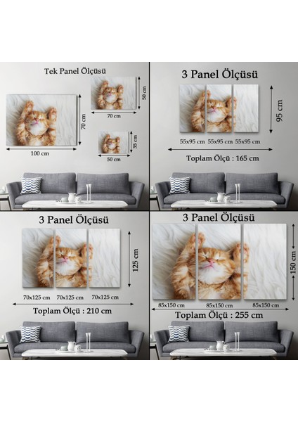 -Premier Kanvas Serileri- Yavru Kedi Dekoratif Kanvas Tablo 1125