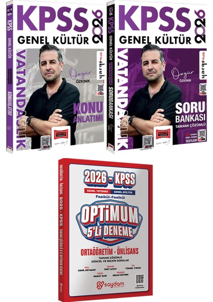 2026 Kpss Vatandaşlık Konu Anlatımı ve Soru (Özgür Özkınık) - Optimum 5 Deneme