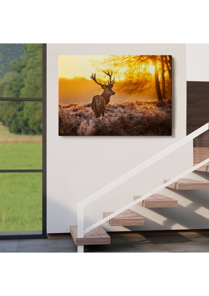 -Premier Kanvas Serileri- Geyik Gün Batımı Dekoratif Kanvas Tablo 1120 indirimleri