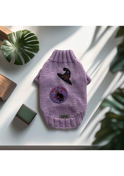 Kedi ve Köpek Için Eflatun Cadılar Bayramı Kazağı modelleri