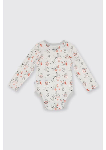 Yenidoğan Desenli ve Düz 2'li Ekru Body Set indirimleri