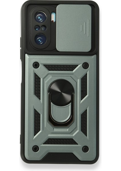 Poco F3 Kılıf Kamera Koruma Sürgülü Şık Pars Tank Sert Silikon Kapak