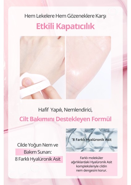 Hyalüronik Asit Içerikli Clıo Kill Cover Mesh Glow Essential Cushion Set (19NPORCELAIN) SPF50+PA++++