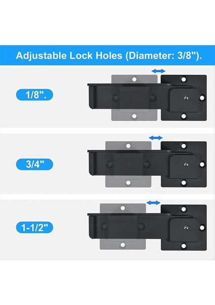 Flip Gate Mandal Kilidi, 3 Asma Kilit Deliği, Ağır Hizmet Tipi Alüminyum Alaşım Kapı Mandallı Ayarlanabilir Flip Kapı Mandal Kilit (Yurt Dışından) modelleri