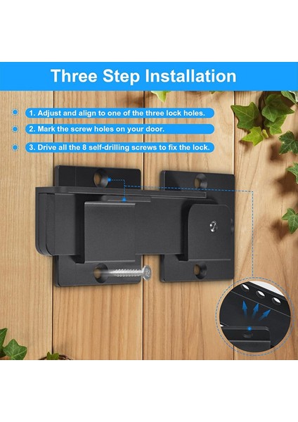 Flip Gate Mandal Kilidi, 3 Asma Kilit Deliği, Ağır Hizmet Tipi Alüminyum Alaşım Kapı Mandallı Ayarlanabilir Flip Kapı Mandal Kilit (Yurt Dışından) indirimleri