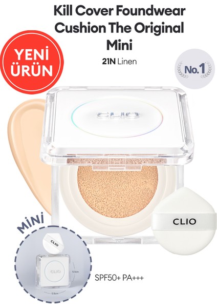 Mat Bitişli Clıo Kill Cover Founwear Cushion The Original Mini (21N Linen) SPF50+ Pa+++