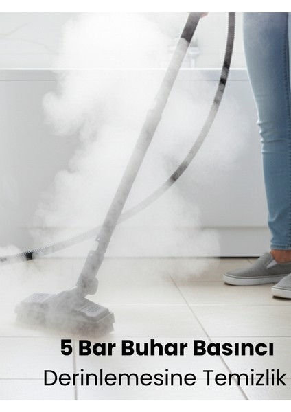 Stella 5 Bar/ 2000W / Çok Fonksiyonlu Buharlı Temizleyici + Ütü Başlığı ve Eldiven Hediyeli - Beyaz modelleri