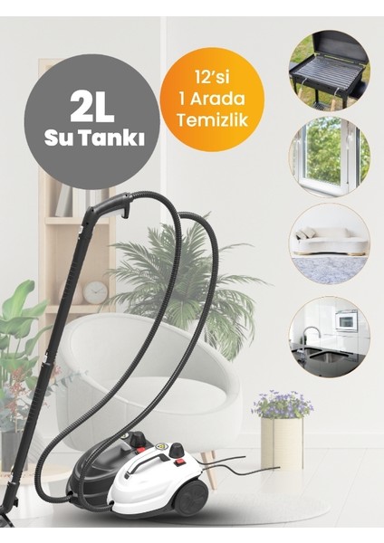 Stella 5 Bar/ 2000W / Çok Fonksiyonlu Buharlı Temizleyici + Ütü Başlığı ve Eldiven Hediyeli - Beyaz fırsatları