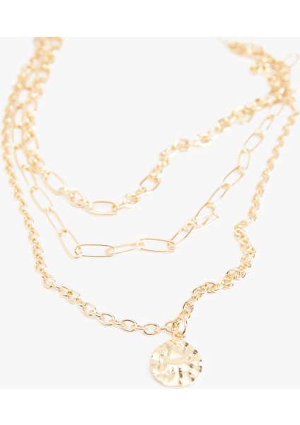 3 Sıra Charm Detaylı Çoklu Zincir Kolye fiyatları