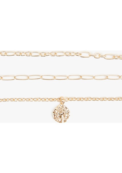 3 Sıra Charm Detaylı Çoklu Zincir Kolye modelleri