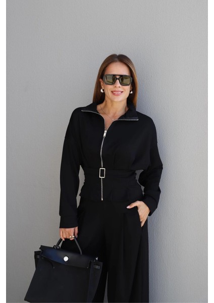 Siyah Kemer Detay Takım