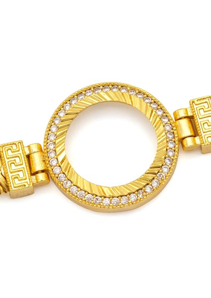 Altın Kaplama İmitasyon Zirkon Taşlı İtalyan Çeyrek Çerçeve Bileklik BLK-1172 modelleri