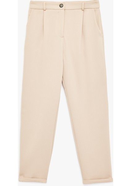 Slim Fit Cepli Pile Detaylı Cepli Chino Havuç Pantolon