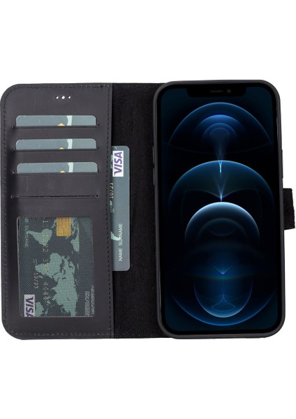 Apple iPhone 13 Pro Uyumlu Deri Cüzdanlı Kılıf Liluri G1 Siyah fiyatları