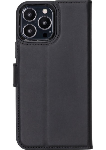 Apple iPhone 13 Pro Uyumlu Deri Cüzdanlı Kılıf Liluri G1 Siyah fırsatları