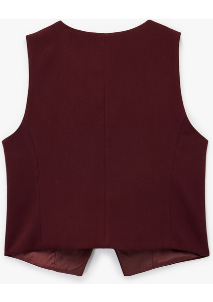 V Yaka Düğmeli Blazer Yelek fırsatları